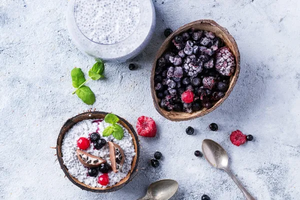 Chiapudding med økologisk kaffesirup